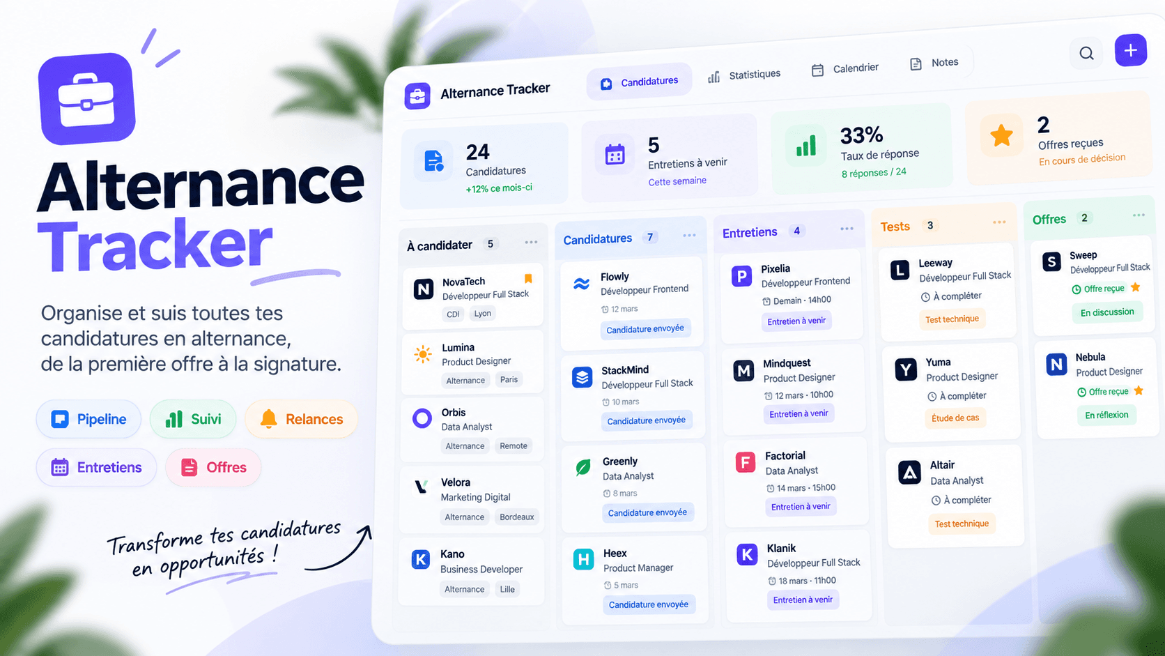 Alternance Tracker interface