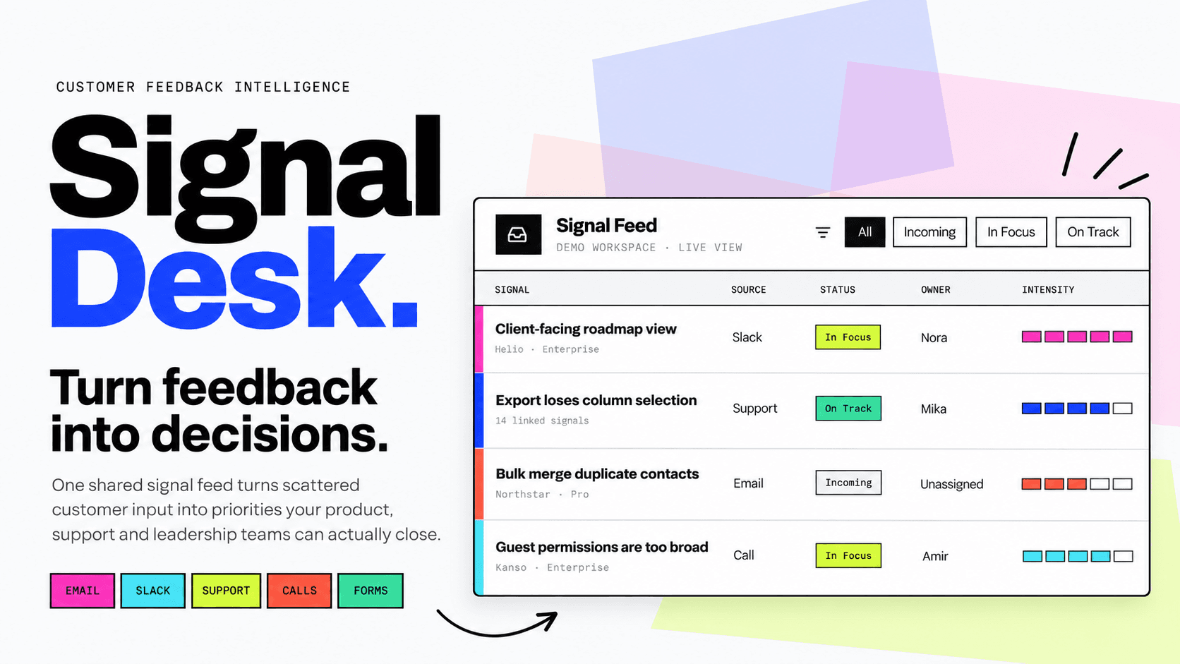 SignalDesk interface