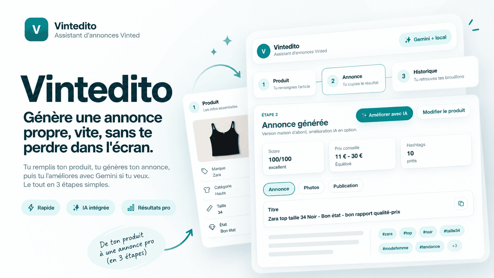Vintedito interface